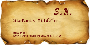 Stefanik Milán névjegykártya