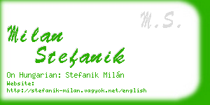 milan stefanik business card